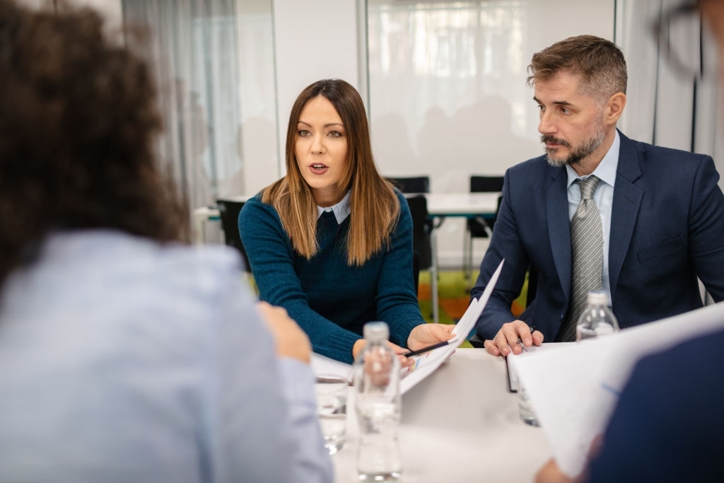 Business people discussing on meeting.