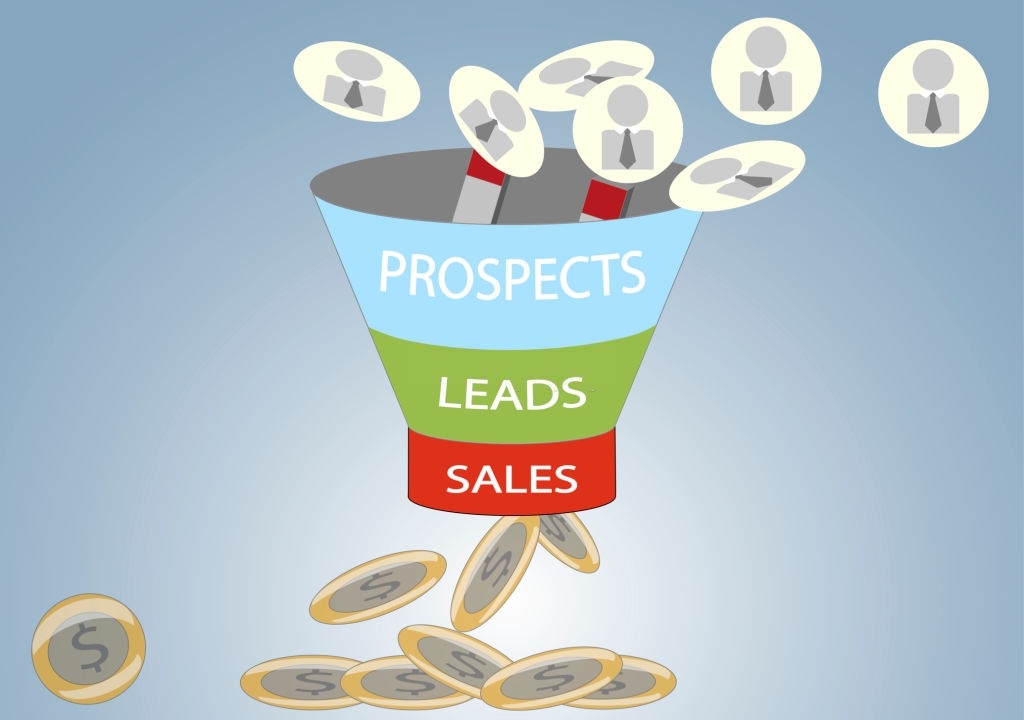 Sales Funnel Marketing Concept.